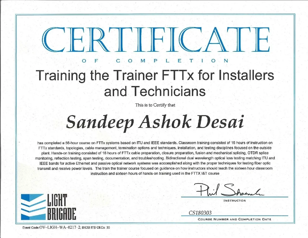 Light Brigade – Training the Trainer FTTx for Installers and Technicians